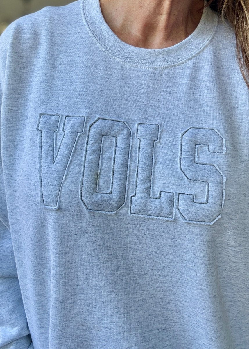 VOLS Tone on Tone Applique' Sweatshirt - Jimberly's Boutique - Olive Branch - Mississippi