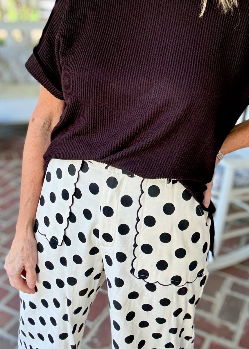 Wide Leg Polka Dot Pants - Black | Jodifl - Pants -Jimberly's Boutique-Olive Branch-Mississippi