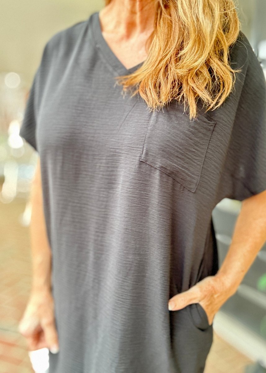Woven Airflow T Shirt Dress - Black - Casual Dress - Jimberly's Boutique - Olive Branch - Mississippi