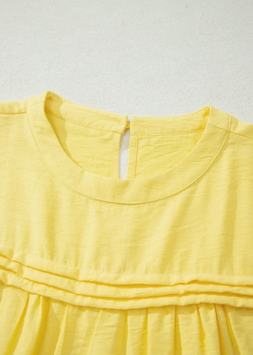 Yellow Cream Babydoll Blouse - blouse -Jimberly's Boutique-Olive Branch-Mississippi