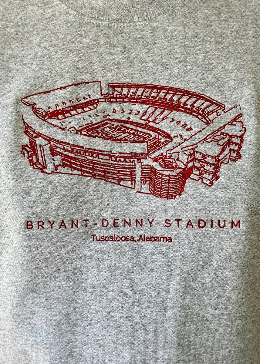 Bryant - Denny Stadium | Embroidered Sweatshirt | Sport Grey | Olive Branch | MS - Graphic Sweatshirt -Jimberly's Boutique-Olive Branch-Mississippi