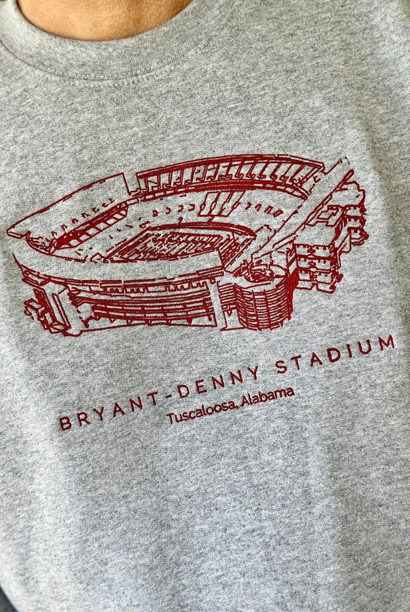 Bryant - Denny Stadium | Embroidered Sweatshirt | Sport Grey | Olive Branch | MS - Graphic Sweatshirt -Jimberly's Boutique-Olive Branch-Mississippi