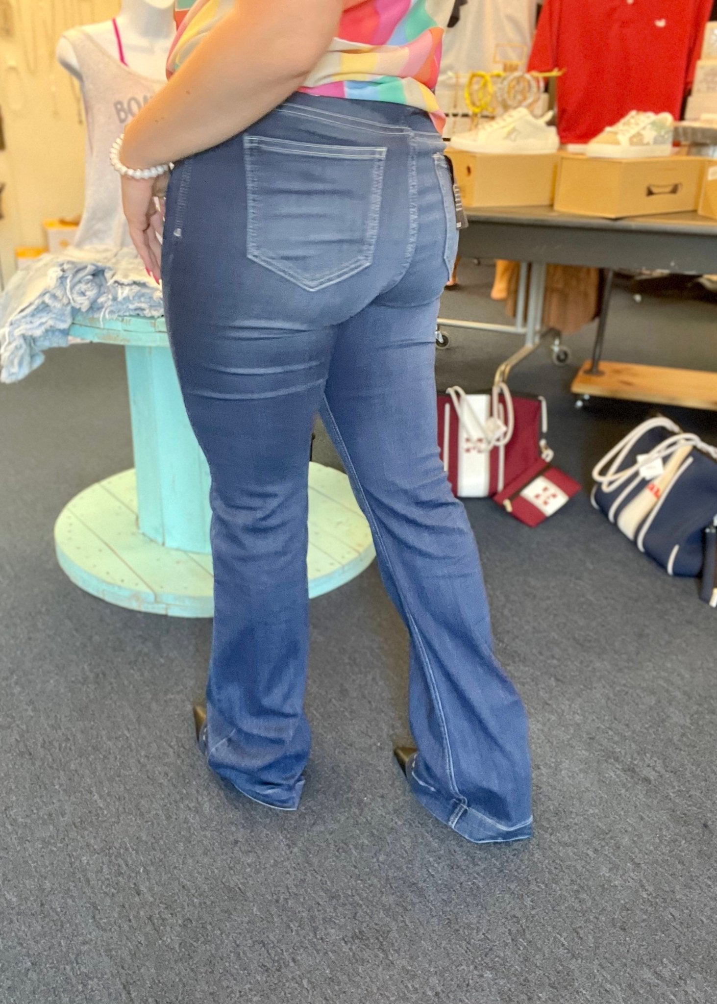 Cello Denim Flare Jeans - Medium Wash - 30" Inseam (Curvy Too) - jeans -Jimberly's Boutique-Olive Branch-Mississippi