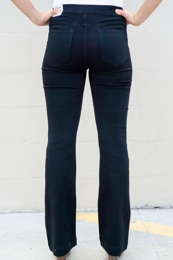 Cello Pull On Flare Jeans - Black - jeans -Jimberly's Boutique-Olive Branch-Mississippi