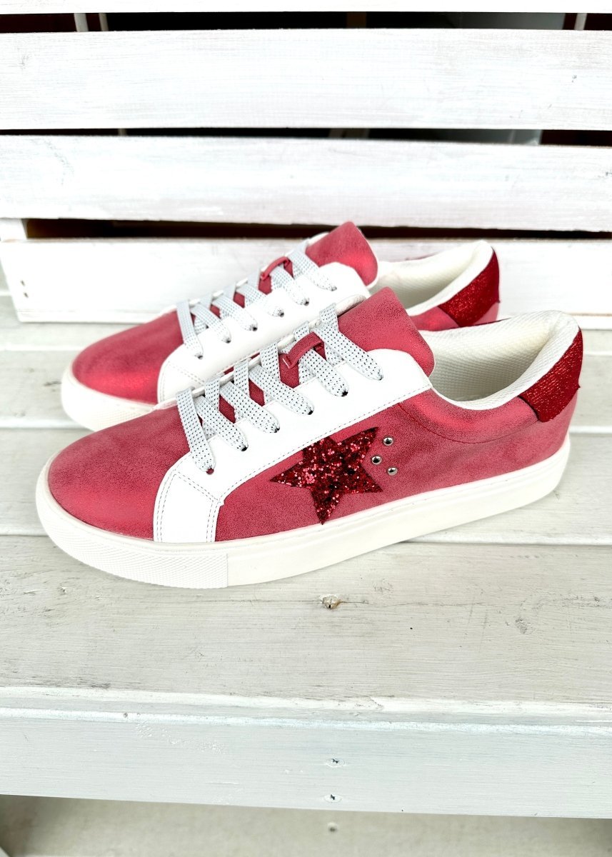 Corkys Supernova Sneakers Red Metallic Olive Branch Jimberly's