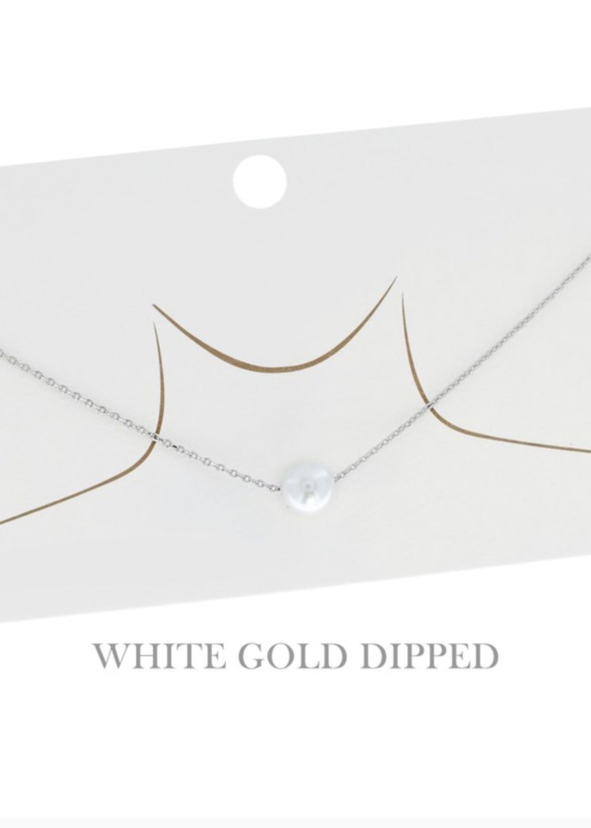 Gold Dipped Floating Pearl Pendant Necklace - -Jimberly's Boutique-Olive Branch-Mississippi