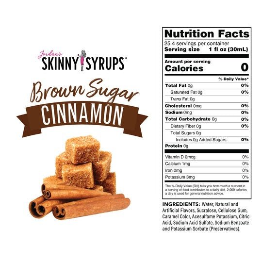 Jordan's Sugar Free Brown Sugar Cinnamon - Skinny Syrups - 25.4/750ml - Skinny Syrups -Jimberly's Boutique-Olive Branch-Mississippi