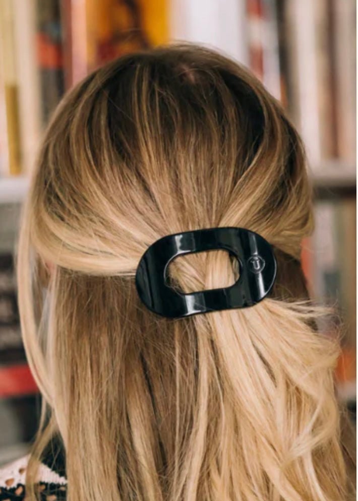 Medium Teleties Flat Oval Clip - Tortoise (ships week of 2/12/24) - -Jimberly's Boutique-Olive Branch-Mississippi