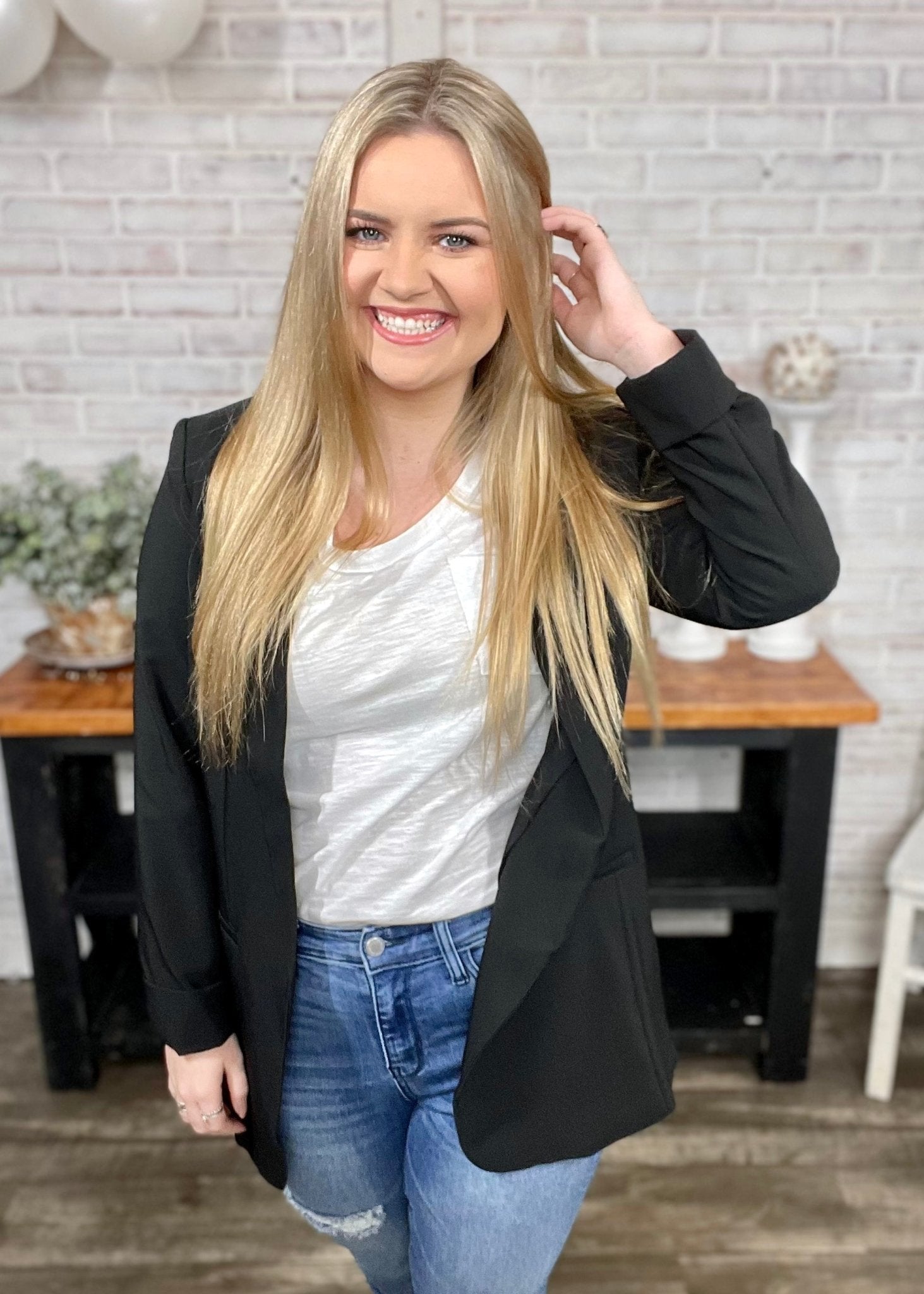 Preppy Chic Blazer - Black - Blazer -Jimberly's Boutique-Olive Branch-Mississippi