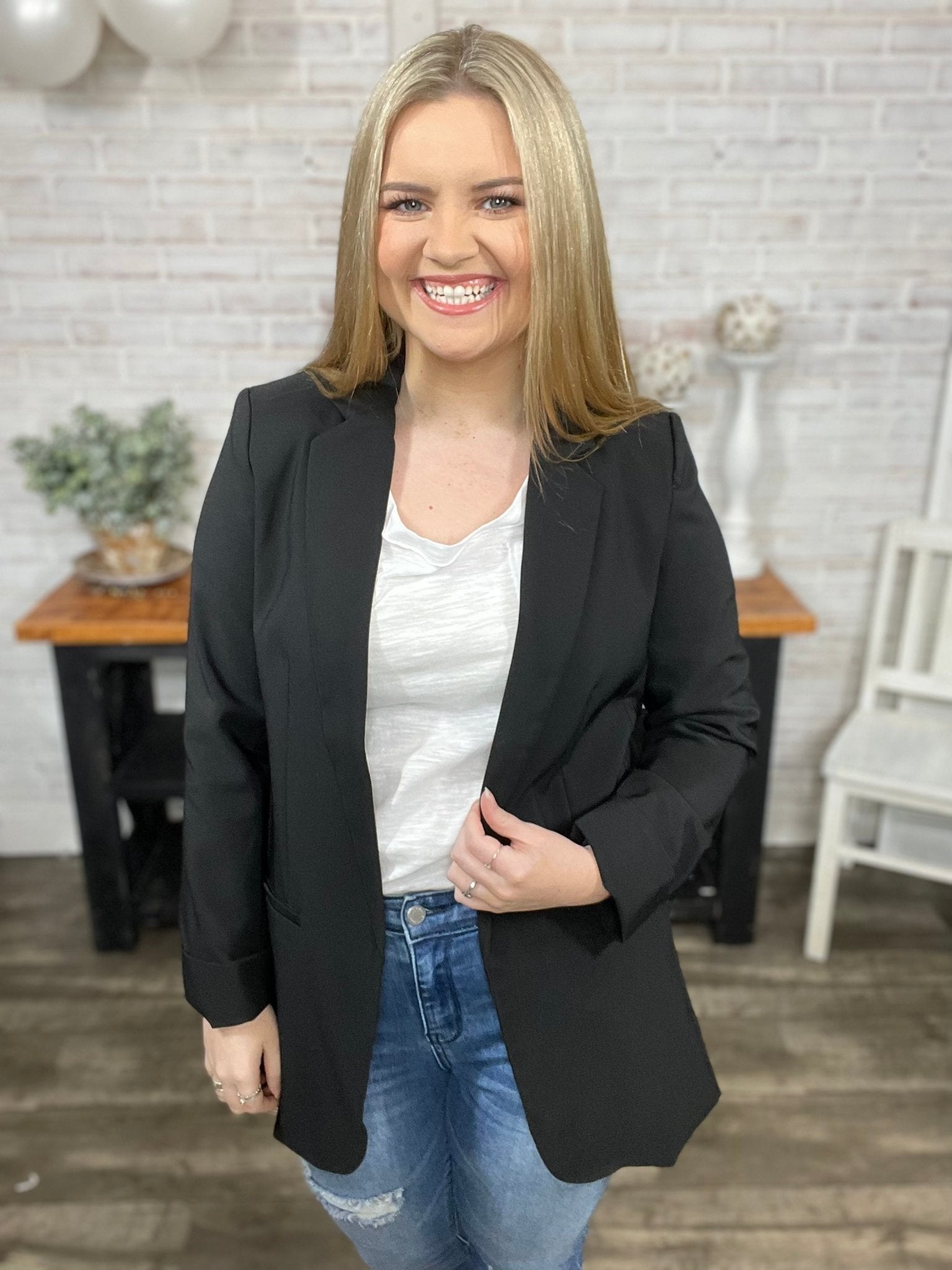 Preppy Chic Blazer - Black - Blazer -Jimberly's Boutique-Olive Branch-Mississippi