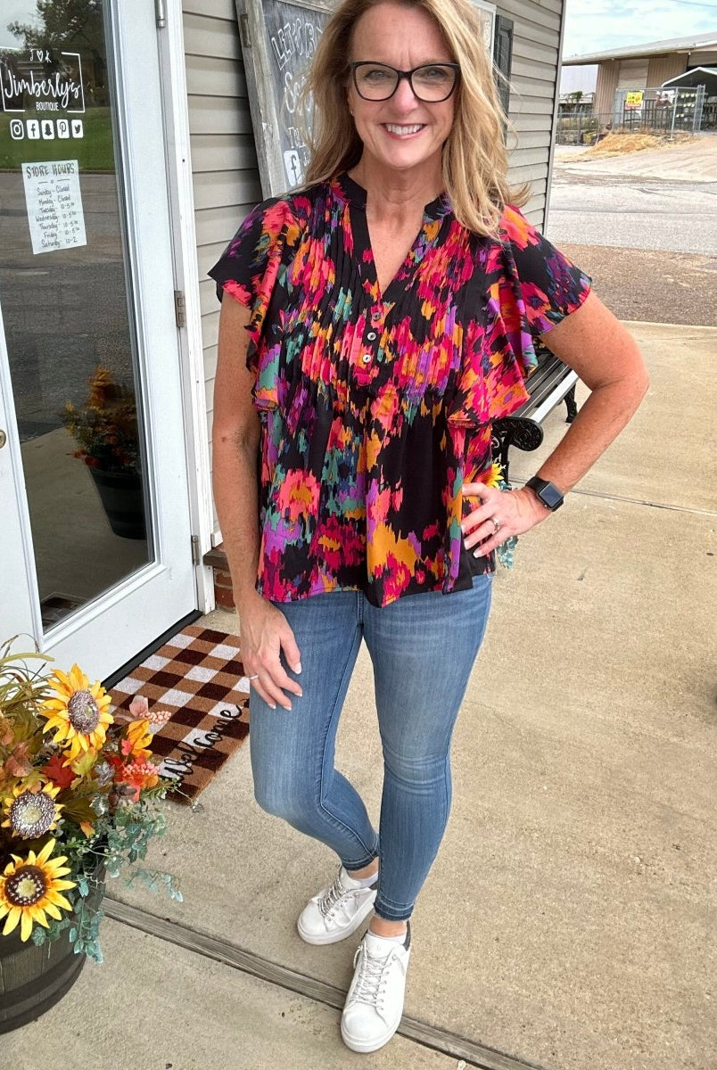 Remember Me Floral Top - Shirts & Tops -Jimberly's Boutique-Olive Branch-Mississippi
