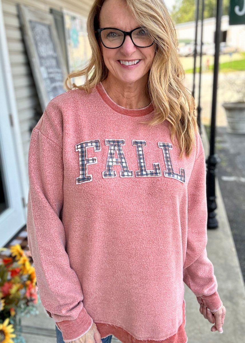 Royce | Fall Plaid | Reversed Out | Round Bottom | Burnt Orange | Olive Branch | MS - Royce Pullover -Jimberly's Boutique-Olive Branch-Mississippi