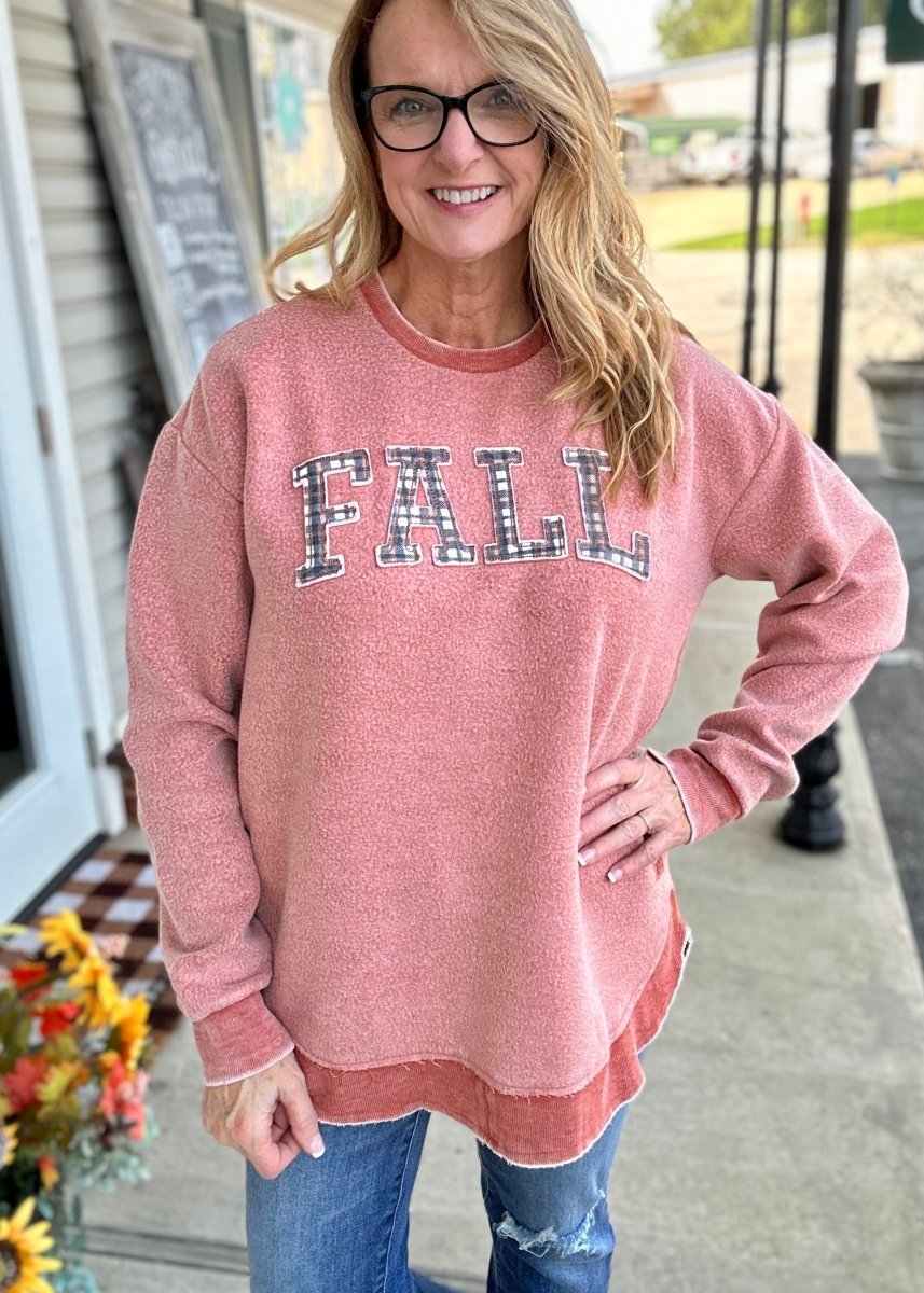 Royce | Fall Plaid | Reversed Out | Round Bottom | Burnt Orange | Olive Branch | MS - Royce Pullover -Jimberly's Boutique-Olive Branch-Mississippi