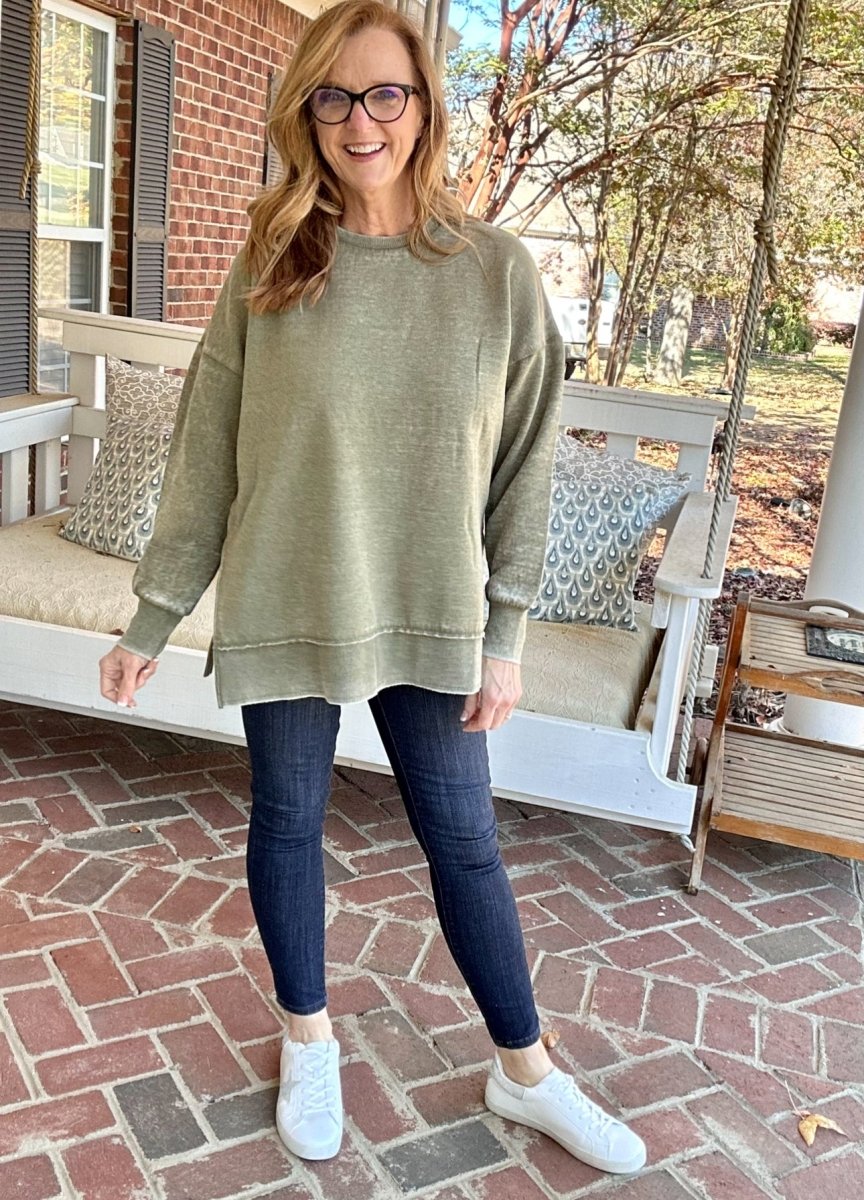 Royce La Jolla Vintage Washed Fleece - Olive - -Jimberly's Boutique-Olive Branch-Mississippi