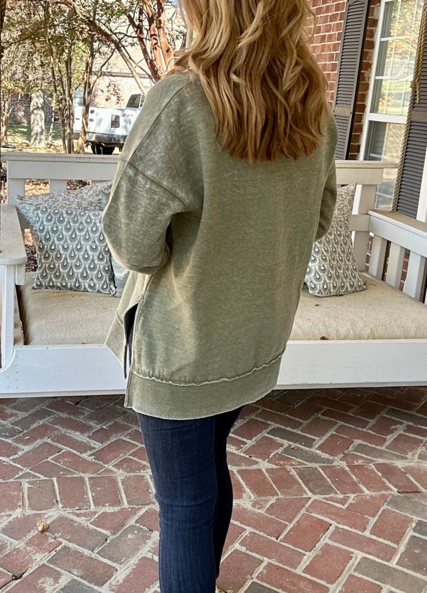 Royce La Jolla Vintage Washed Fleece - Olive - -Jimberly's Boutique-Olive Branch-Mississippi
