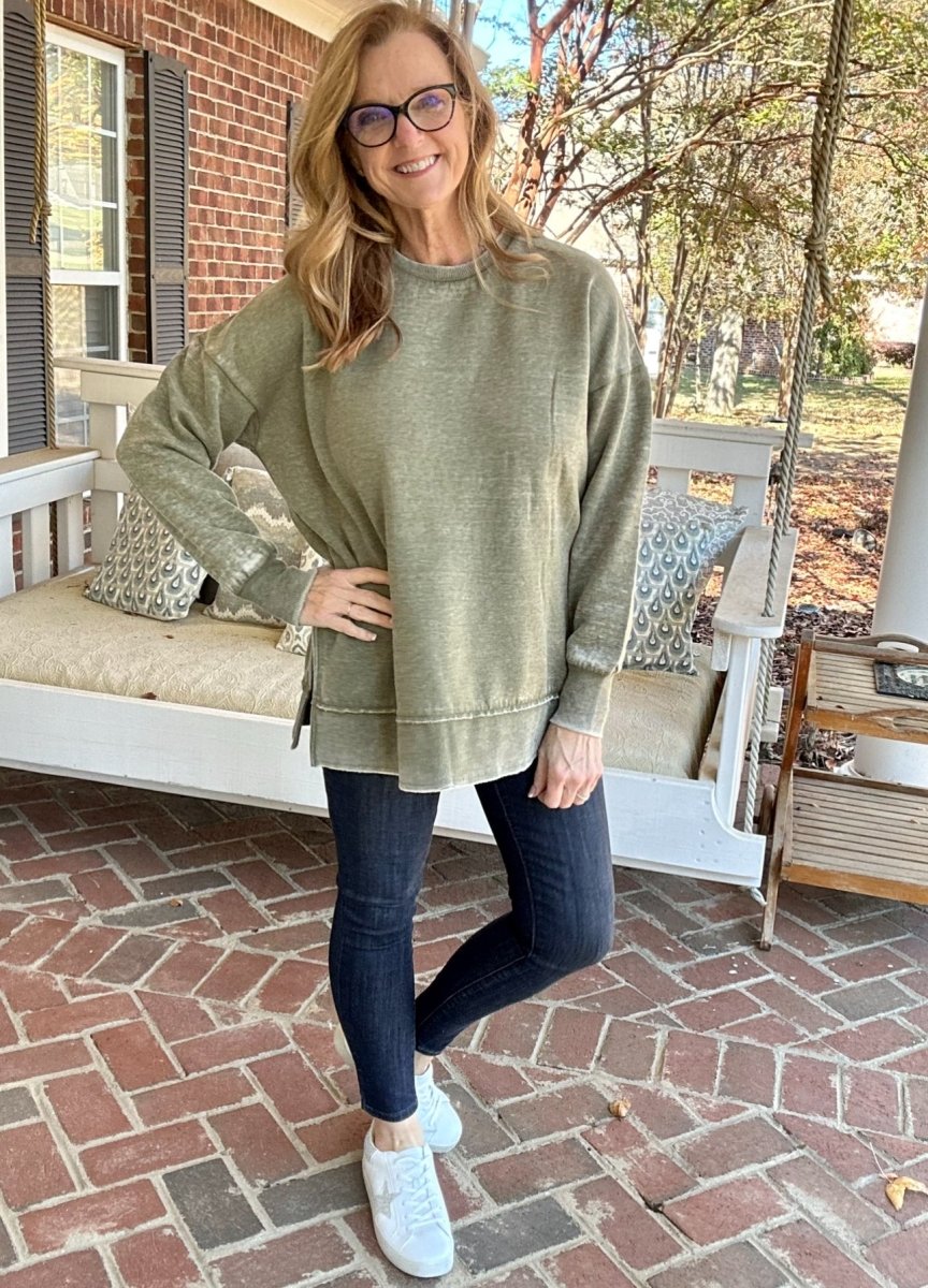 Royce La Jolla Vintage Washed Fleece - Olive - -Jimberly's Boutique-Olive Branch-Mississippi