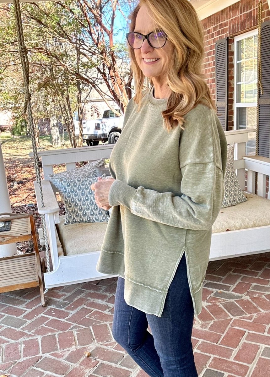 Royce La Jolla Vintage Washed Fleece - Olive - -Jimberly's Boutique-Olive Branch-Mississippi