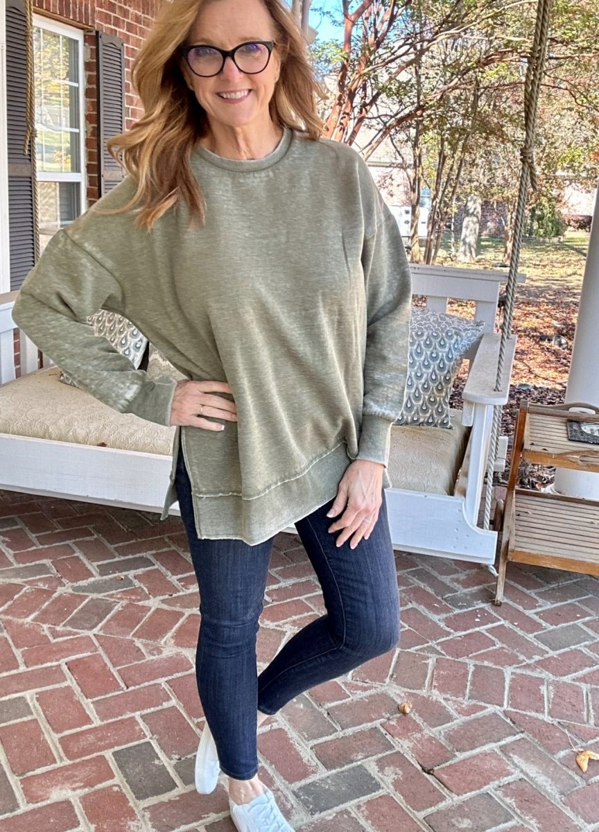 Royce La Jolla Vintage Washed Fleece - Olive - -Jimberly's Boutique-Olive Branch-Mississippi