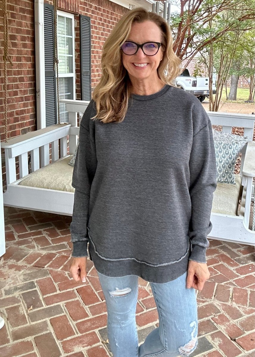 Royce Vintage Poncho Fleece - Black - Royce Sweatshirt -Jimberly's Boutique-Olive Branch-Mississippi