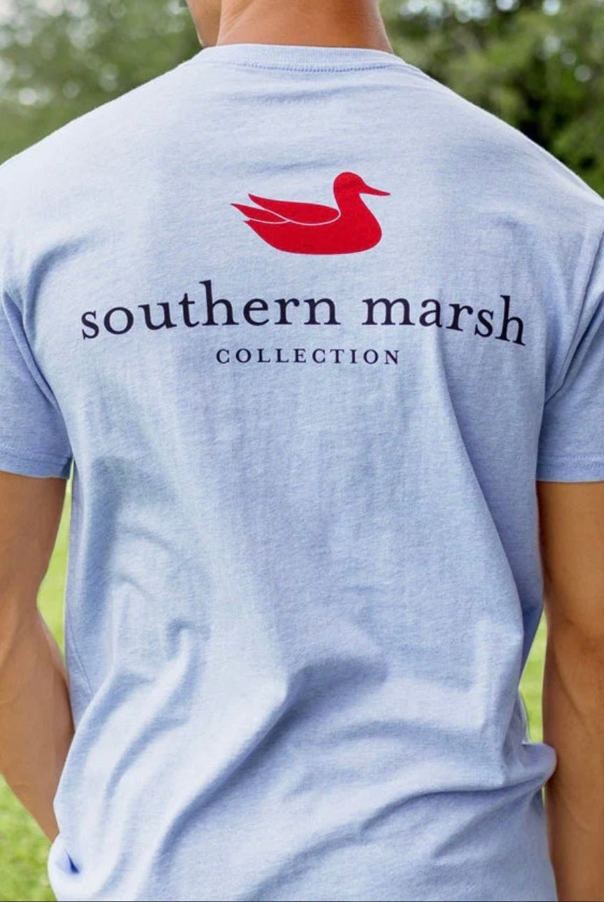 Southern Marsh Authentic Tee - Washed Sky Blue Heather - Graphic Tee -Jimberly's Boutique-Olive Branch-Mississippi