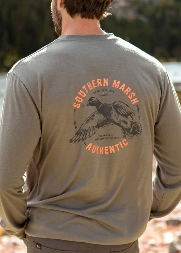 Southern Marsh FieldTec Comfort LS - Inflight - Dark Gray - Southern Marsh Long Sleeve Tee -Jimberly's Boutique-Olive Branch-Mississippi