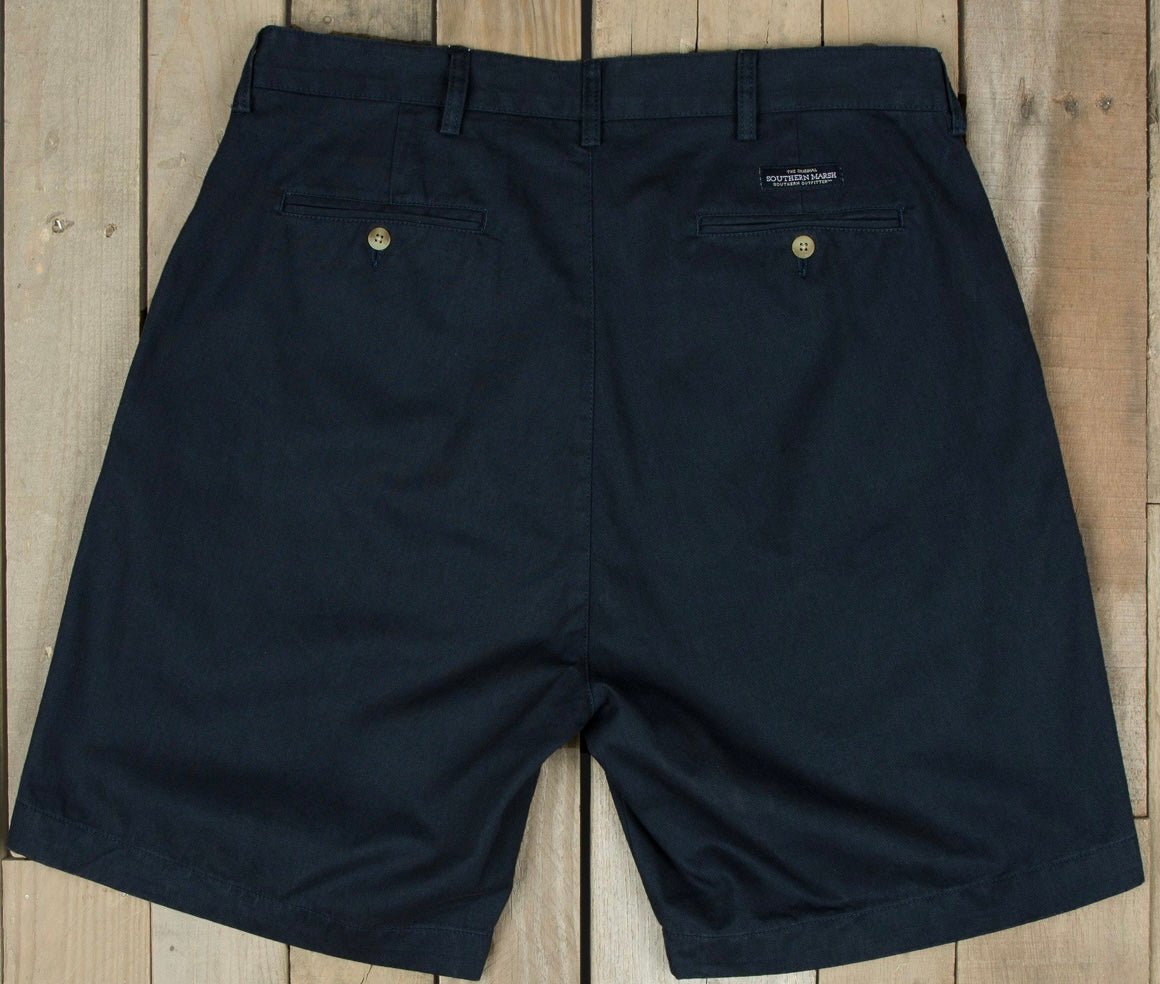 Southern Marsh Men's Regatta Shorts 8” Flat Front-Navy - belt -Jimberly's Boutique-Olive Branch-Mississippi