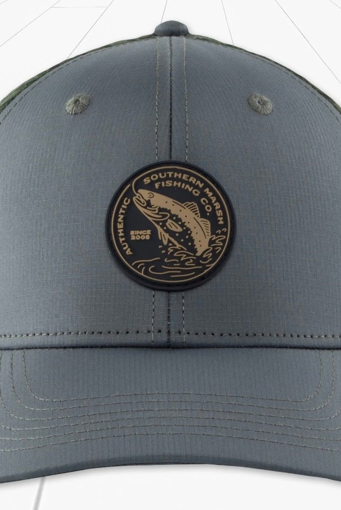 Southern Marsh Performance Trucker Hat - SM Fishing Co. - Slate - Ball Cap -Jimberly's Boutique-Olive Branch-Mississippi