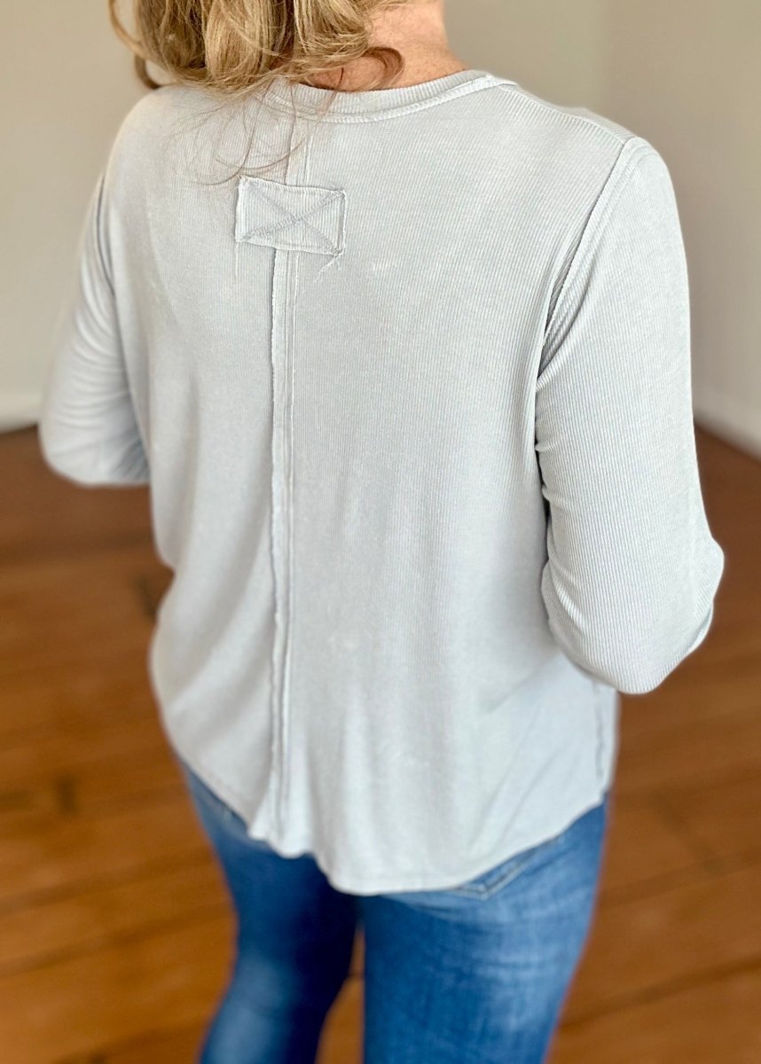 Take It Easy Top - Lt Grey - Casual Top -Jimberly's Boutique-Olive Branch-Mississippi