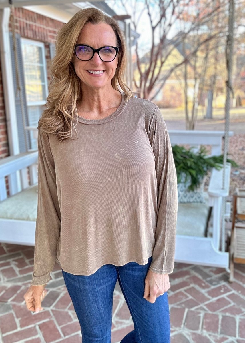 Take It Easy Top - Mocha - Casual Top -Jimberly's Boutique-Olive Branch-Mississippi