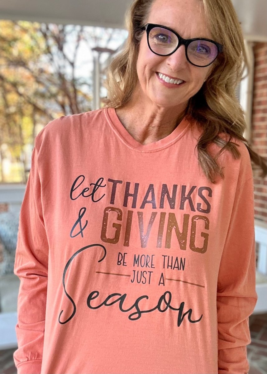 Thanksgiving | Long Sleeve | Comfort Colors - t shirt -Jimberly's Boutique-Olive Branch-Mississippi