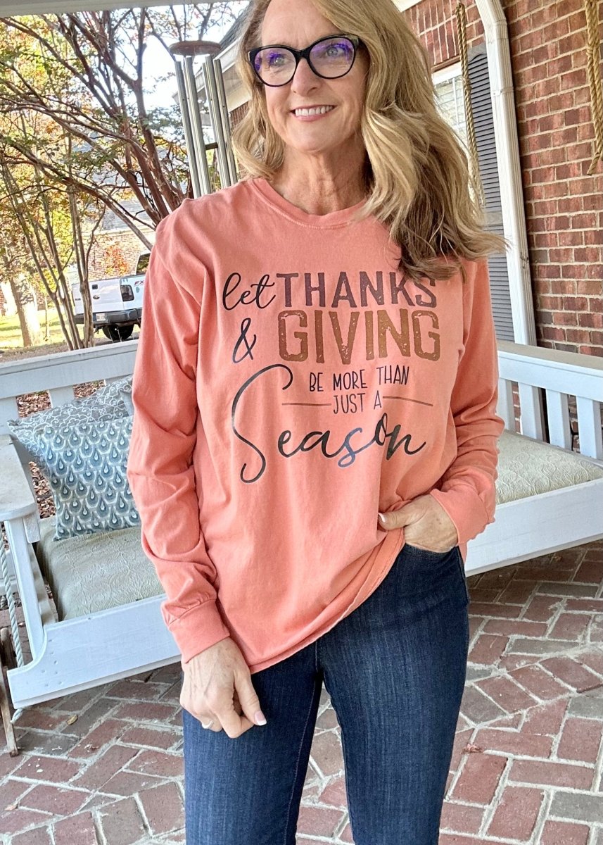 Thanksgiving | Long Sleeve | Comfort Colors - t shirt -Jimberly's Boutique-Olive Branch-Mississippi