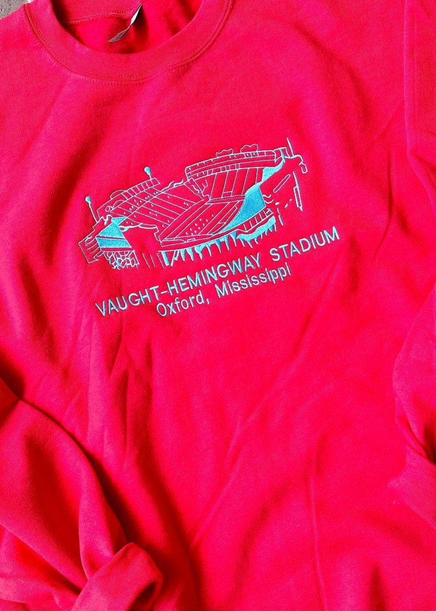 Vaught-Hemingway Stadium Embroidered Sweatshirt - Graphic Tee -Jimberly's Boutique-Olive Branch-Mississippi