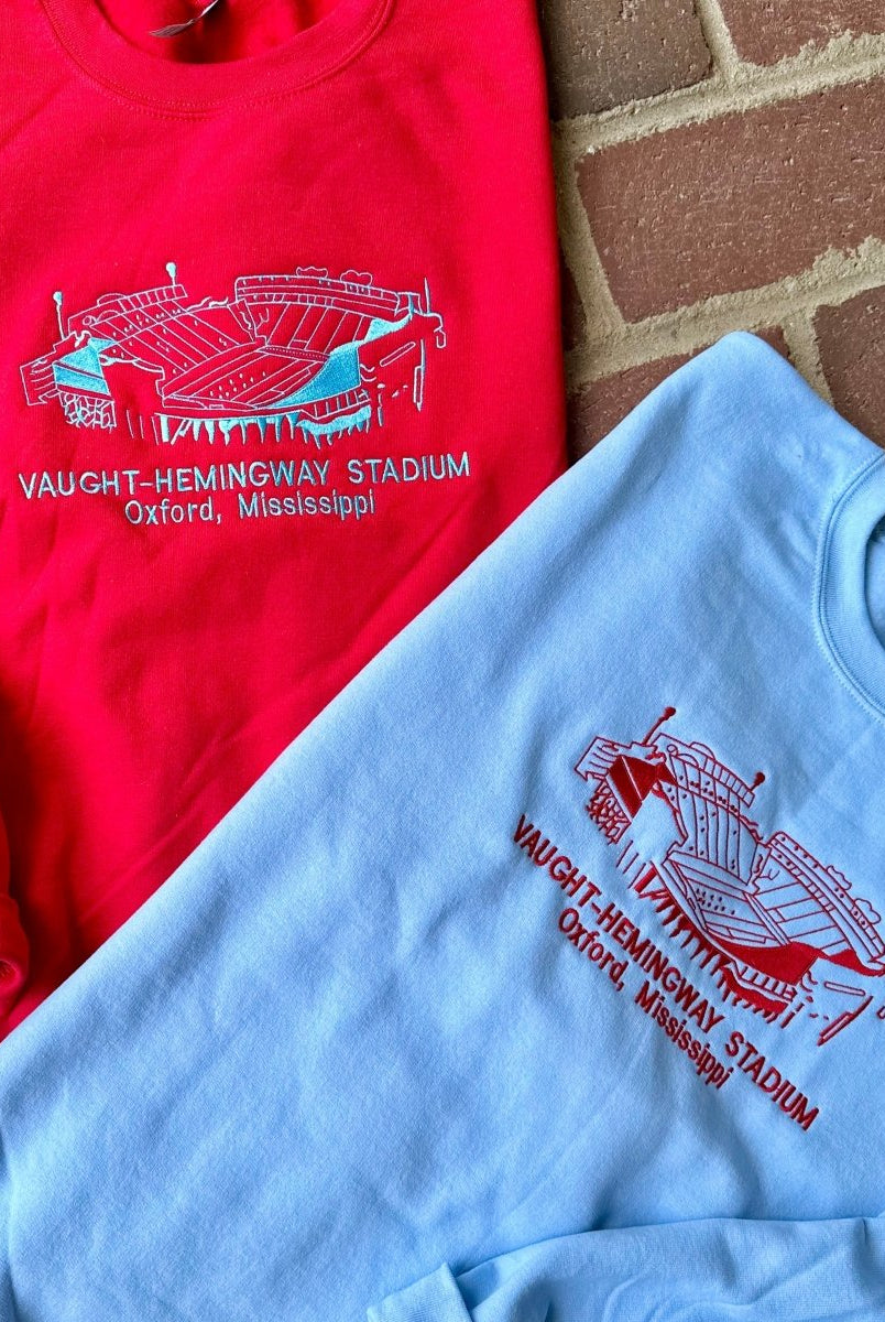 Vaught-Hemingway Stadium Embroidered Sweatshirt - Graphic Tee -Jimberly's Boutique-Olive Branch-Mississippi