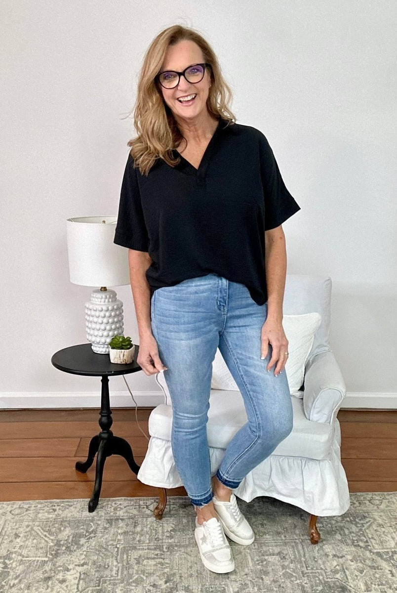 Vervet Haylie High Rise Contrast Hem Crop Skinny Jeans - Skinny Jeans -Jimberly's Boutique-Olive Branch-Mississippi