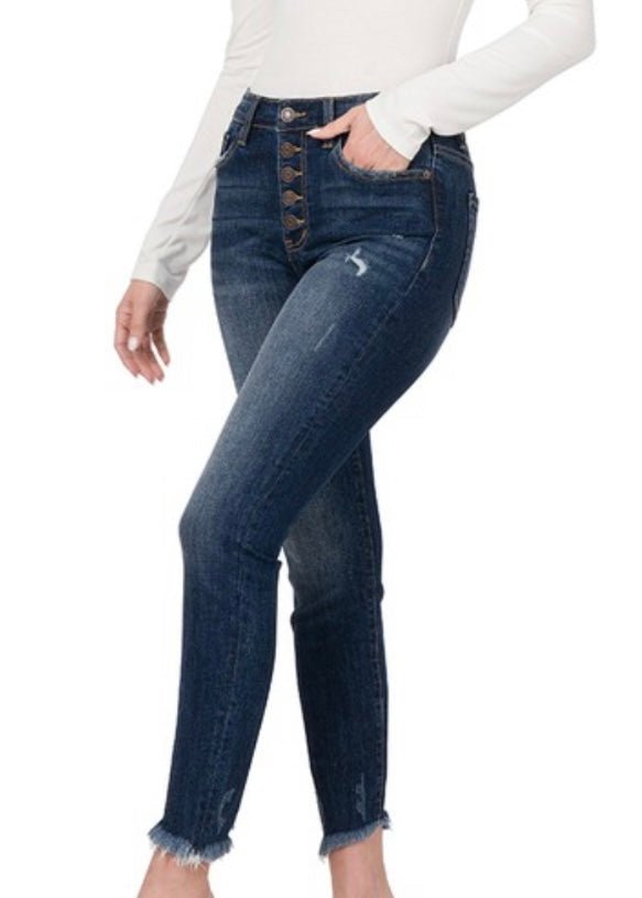 Zenana Naomi Button Fly Skinny Jeans - Skinny Jeans -Jimberly's Boutique-Olive Branch-Mississippi