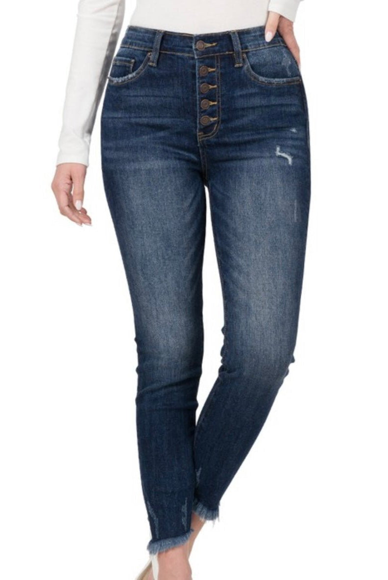 Zenana Naomi Button Fly Skinny Jeans - Skinny Jeans -Jimberly's Boutique-Olive Branch-Mississippi