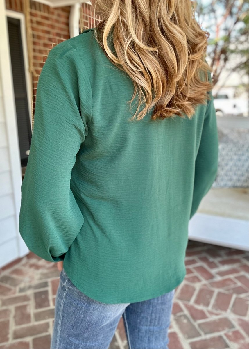 Zenana Pretty Please Top - Dark Green - Shirts & Tops -Jimberly's Boutique-Olive Branch-Mississippi