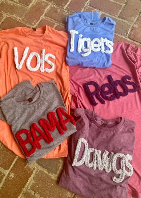 Chenille Embroidered Applique' Tees - Unique & Stylish - Jimberly's Boutique