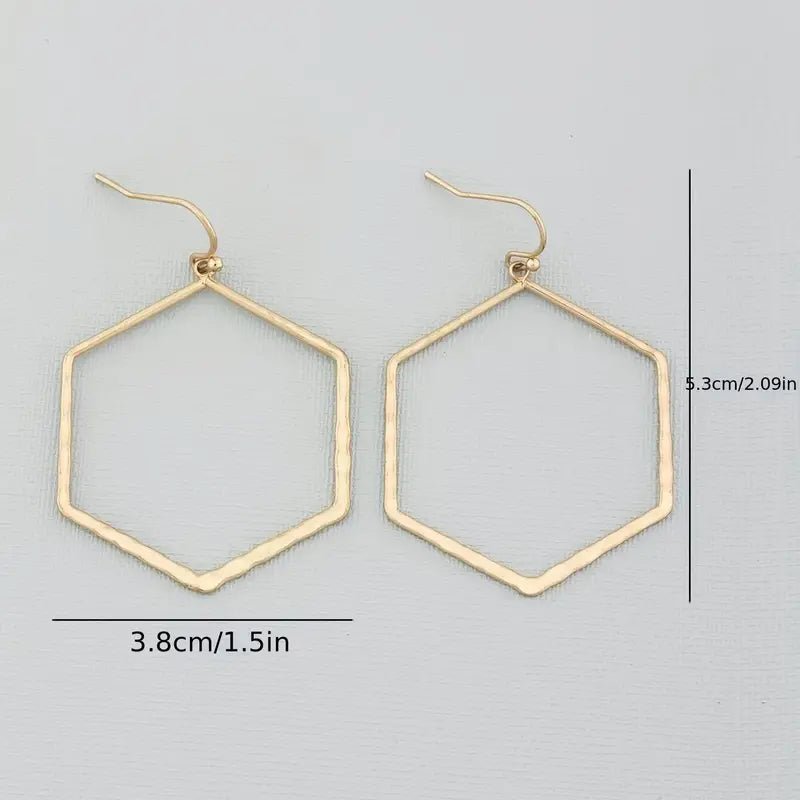 18K Gold Plated Geometric Dangle Earrings - earrings -Jimberly's Boutique-Olive Branch-Mississippi