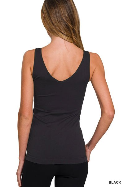 2 - Way V - Neck/U - Neck Seamless Tank - Black - Jimberly's Boutique - Olive Branch - Mississippi