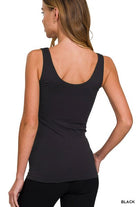 2 - Way V - Neck/U - Neck Seamless Tank - Black - Jimberly's Boutique - Olive Branch - Mississippi