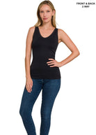 2 - Way V - Neck/U - Neck Seamless Tank - Black - Jimberly's Boutique - Olive Branch - Mississippi