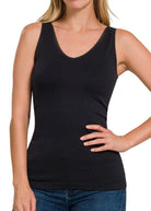 2 - Way V - Neck/U - Neck Seamless Tank - Black - Jimberly's Boutique - Olive Branch - Mississippi