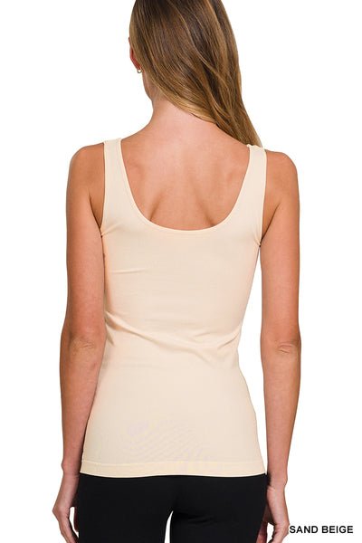 2 - Way V - Neck/U - Neck Seamless Tank - Sand Beige - Jimberly's Boutique - Olive Branch - Mississippi