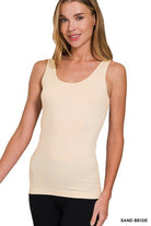2 - Way V - Neck/U - Neck Seamless Tank - Sand Beige - Jimberly's Boutique - Olive Branch - Mississippi