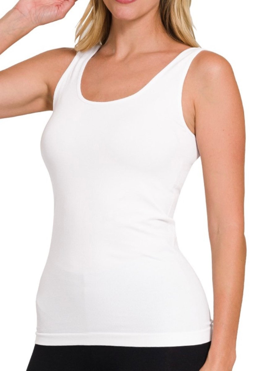 2 - Way V - Neck/U - Neck Seamless Tank - White - Jimberly's Boutique - Olive Branch - Mississippi