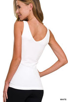2 - Way V - Neck/U - Neck Seamless Tank - White - Jimberly's Boutique - Olive Branch - Mississippi
