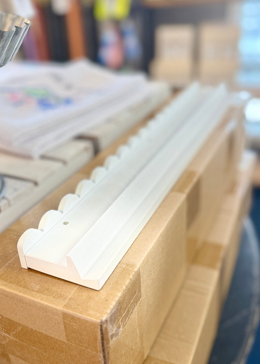 20” Scalloped Wooden Mahjong Racks - White - Mahjong Rack & Pusher Set -Jimberly's Boutique-Olive Branch-Mississippi