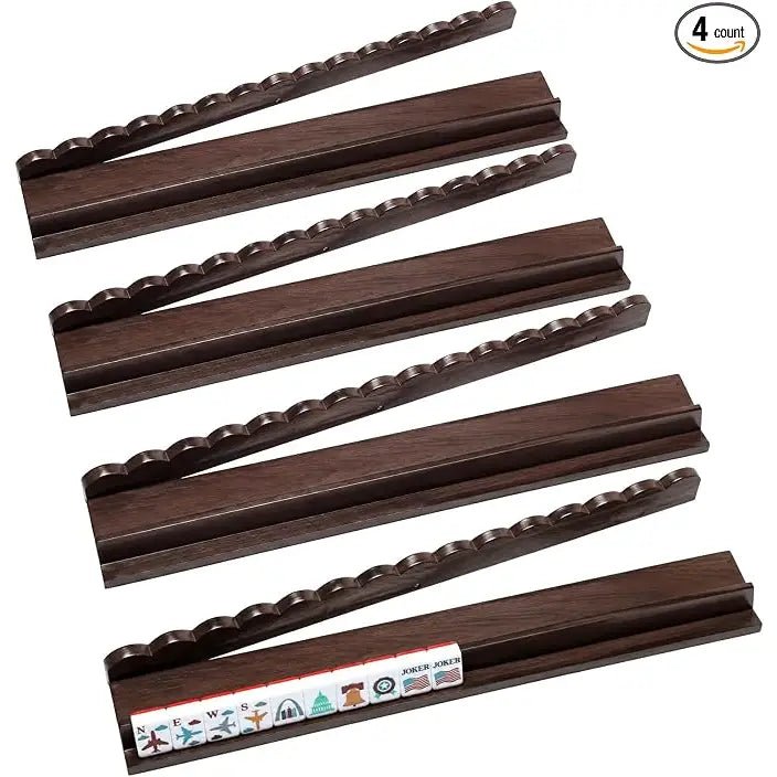 20" Wooden Mahjong Racks - Walnut - Mahjong Rack & Pusher Set -Jimberly's Boutique-Olive Branch-Mississippi