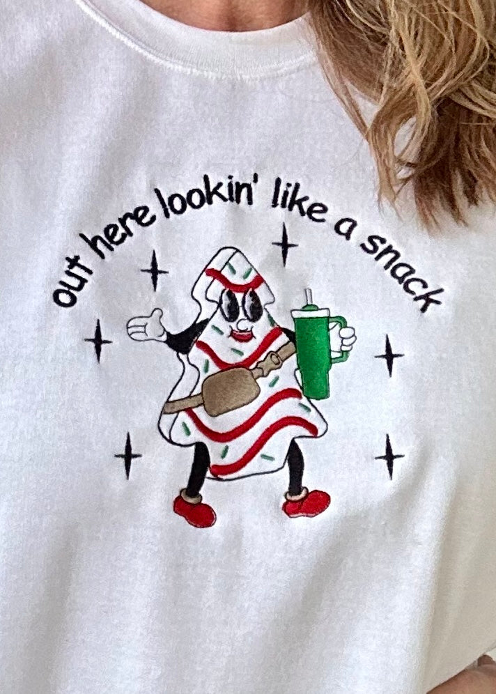 Christmas Cake | Out  Here Lookin Like A Snack | Embroidered Sweatshirt